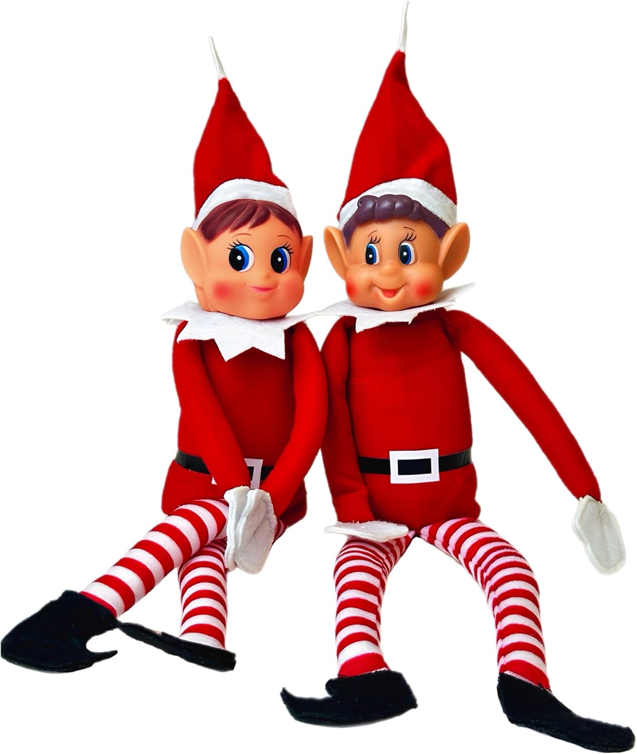 12 inch Christmas Elf plush doll displayed near stockings and holiday decorations