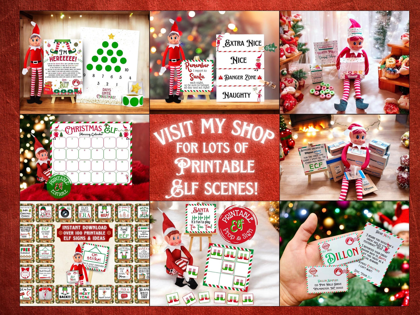 PRINTABLE Santa & Elf Cam | Christmas Behavior Surveillance Sign (PRINTABLE PDF)