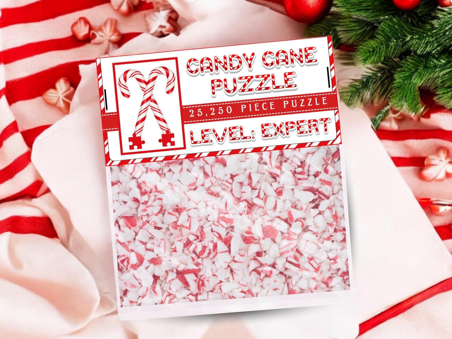 Expert Candy Cane Puzzle Bag Toppers | Funny Christmas Gag Gift & White Elephant Party Favor(PRINTABLE PDF)