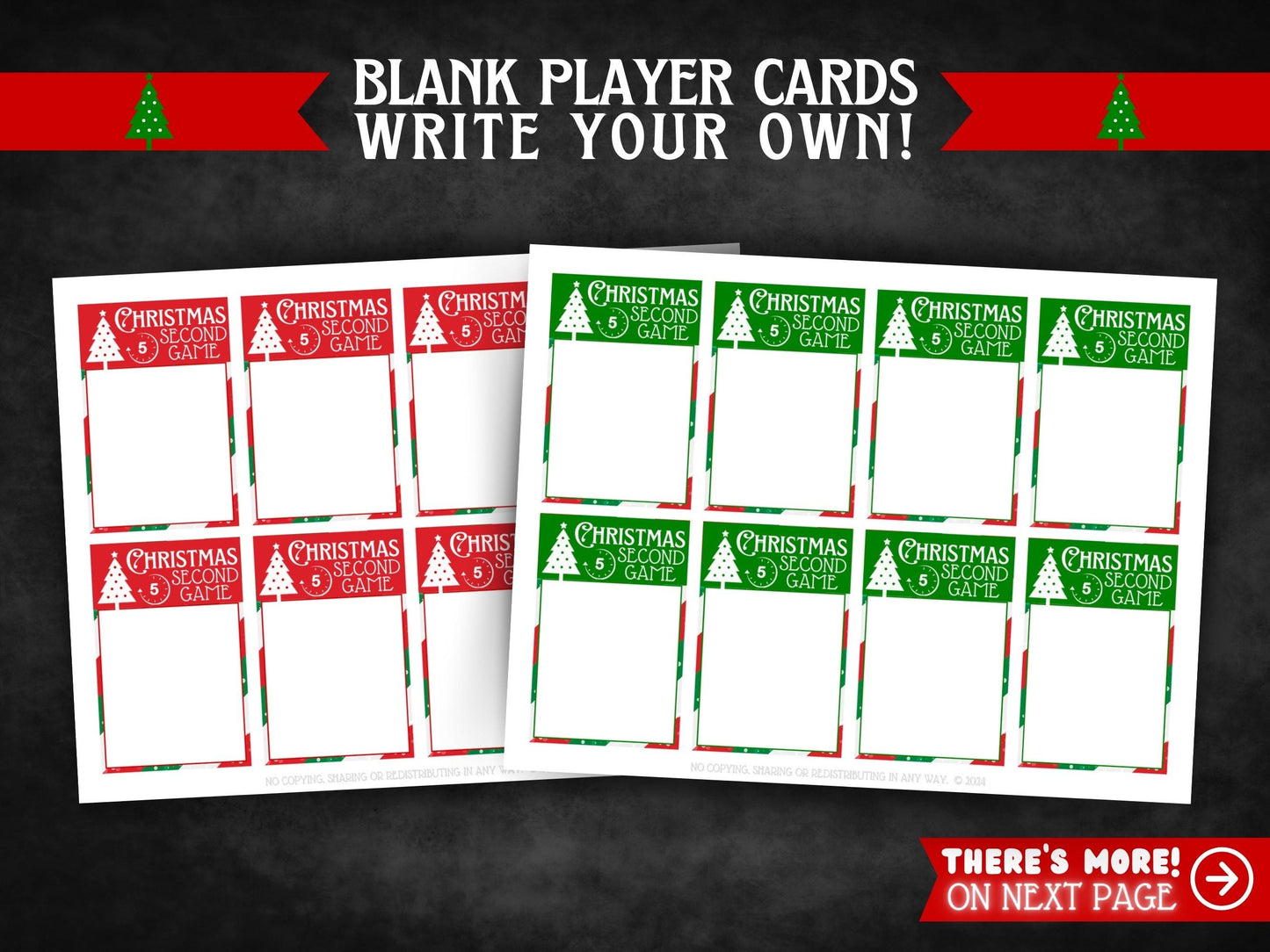 Christmas 5 Second printable game for holiday parties, great for families, school classrooms, and office events