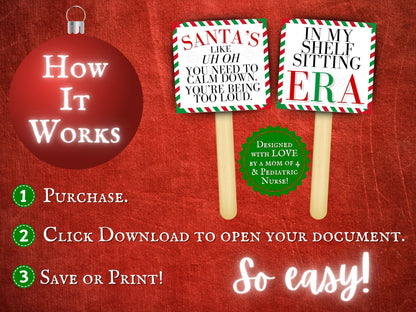 Over 100 Mini Elf Signs & Envelopes | Funny Christmas Props & Activities (PRINTABLE PDF)
