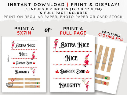 Printable elf behavior chart for children, Christmas reward tracker for chores, good behavior, and holiday kindness activities, naughty or nice