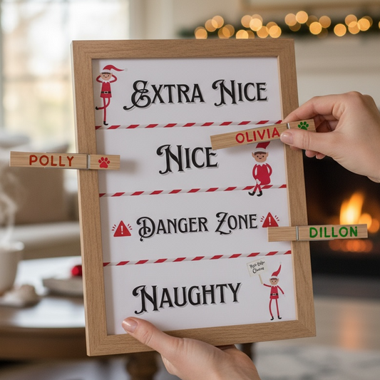christmas naughty or nice children kids toddlers preschool chart with names