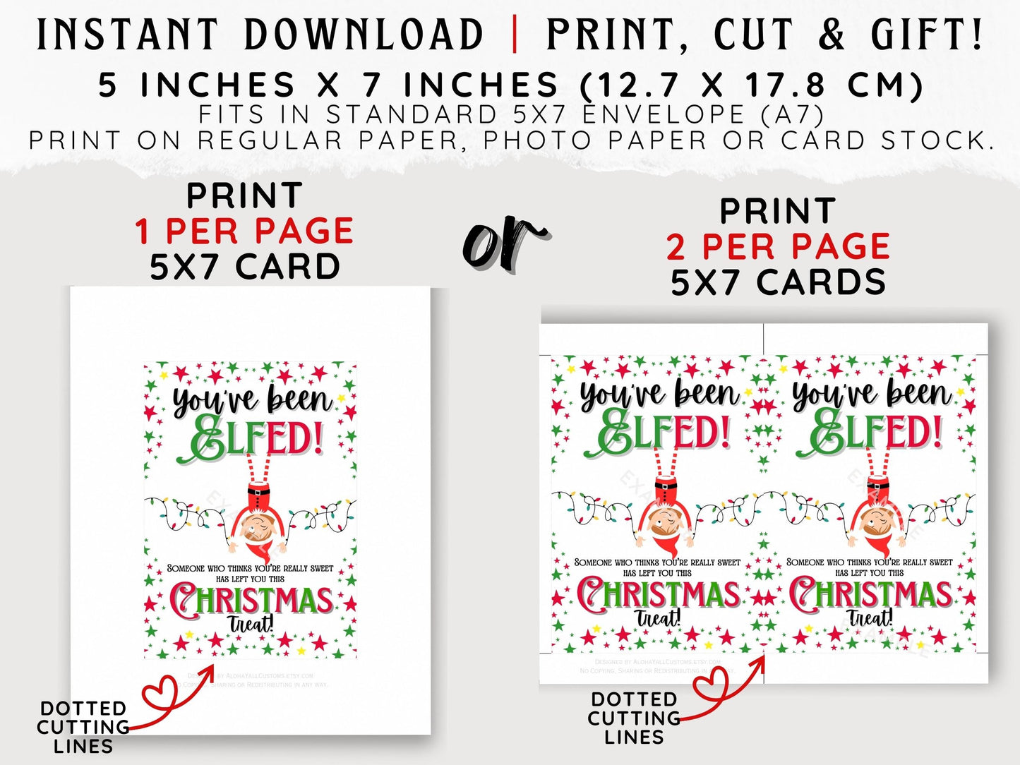 Elf Gift Basket Card | You’ve Been Elfed Tradition (PRINTABLE PDF)