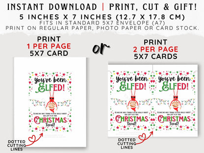 Elf Gift Basket Card | You’ve Been Elfed Tradition (PRINTABLE PDF)