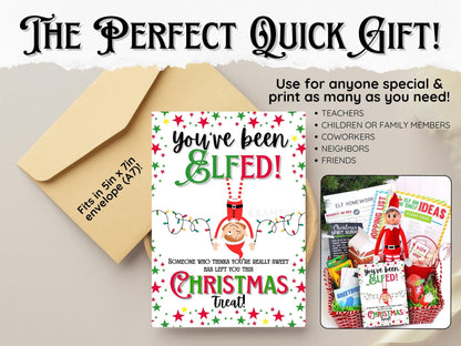 Elf Gift Basket Card | You’ve Been Elfed Tradition (PRINTABLE PDF)