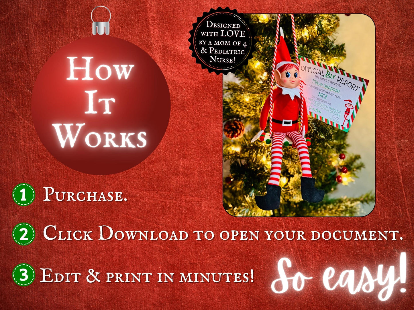 Official Elf Report | Christmas Naughty or Nice Certificate (EDITABLE Template)