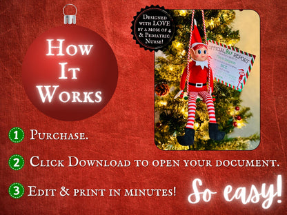 Official Elf Report | Christmas Naughty or Nice Certificate (EDITABLE Template)