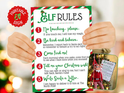 Christmas Elf Rules Sign | Elf Tradition Letter (PRINTABLE PDF)