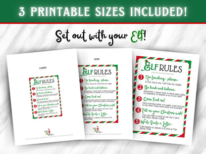 Christmas Elf Rules Sign | Elf Tradition Letter (PRINTABLE PDF)
