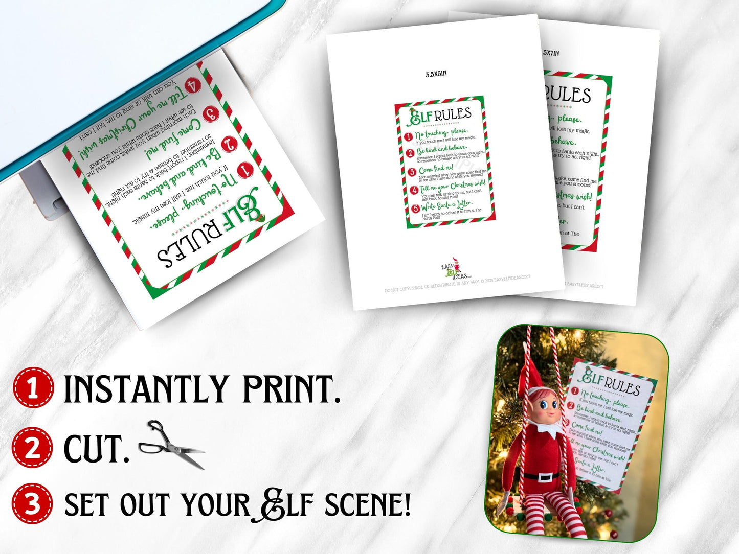 Christmas Elf Rules Sign | Elf Tradition Letter (PRINTABLE PDF)