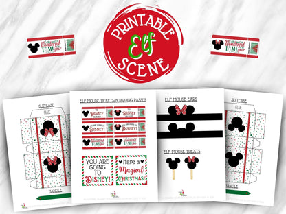 Elf Mouse Ears Travel & Treat Mini Props | Christmas Scene Accessories (PRINTABLE PDF)