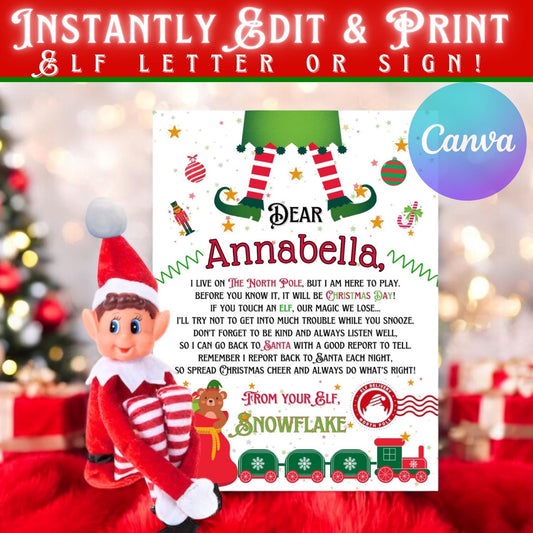 Elf Arrival & Goodbye Letter | Christmas Daily Elf Notes (EDITABLE Template)