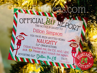 Official Elf Report | Christmas Naughty or Nice Certificate (EDITABLE Template)