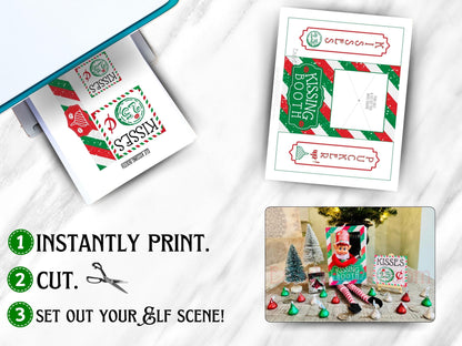 Elf Kissing Booth | Elf Mini Scene Props (PRINTABLE PDF)