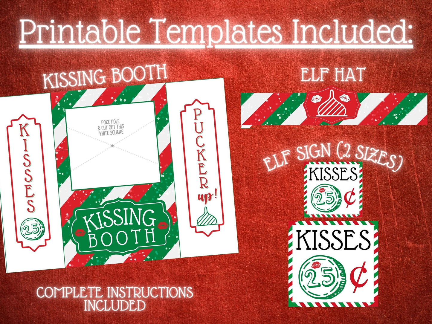 Elf Kissing Booth | Elf Mini Scene Props (PRINTABLE PDF)