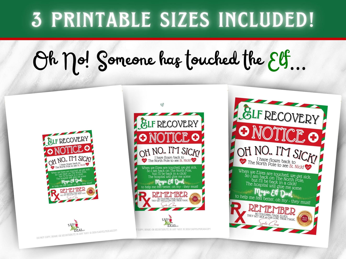 Christmas Elf Was Touched Recovery Letter | Magic Notice Sign (PRINTABLE PDF)