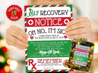 Christmas Elf Was Touched Recovery Letter | Magic Notice Sign (PRINTABLE PDF)
