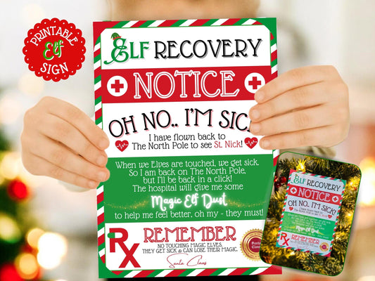 Christmas Elf Was Touched Recovery Letter | Magic Notice Sign (PRINTABLE PDF)