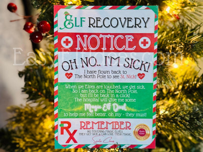 Christmas Elf Was Touched Recovery Letter | Magic Notice Sign (PRINTABLE PDF)