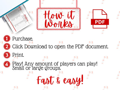 Christmas Lights Word Scramble Game | Family, Work & School Holiday Party Fun (PRINTABLE PDF)