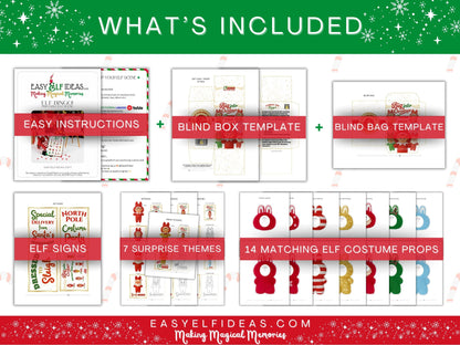 Printable DIY Elfbubu Mystery Blind Box Collection with seven collectible Christmas Elf designs — easy to assemble holiday craft for kids and families.